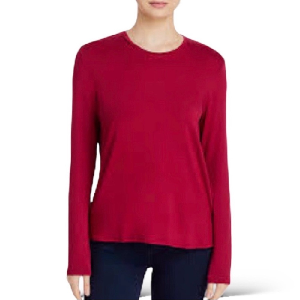 EILEEN FISHER Scoop Neck Long Sleeve Top/Tees Size L